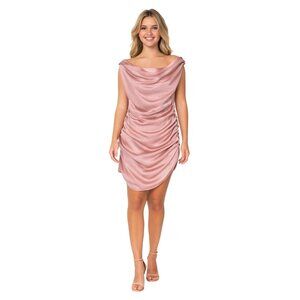 2/$30 NWT Princess Polly Pink Size 0 Ruched Satin Bow Mini Dress